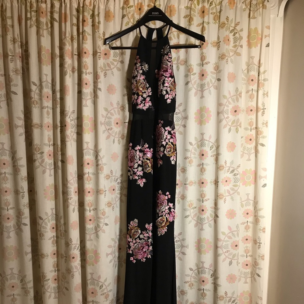 Open-back floor length gown